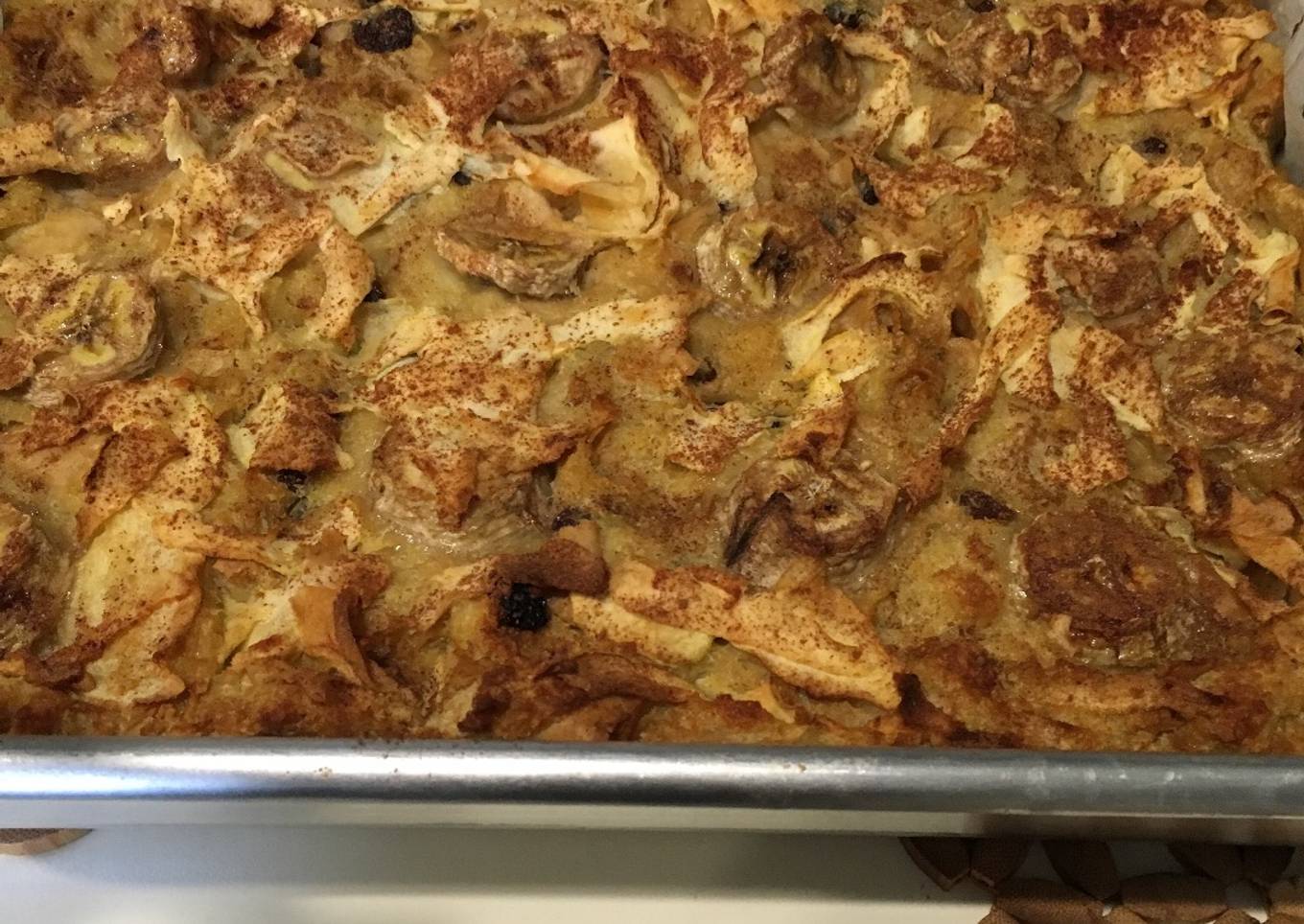 Budín de pan sin lactosa, de manzana y banana