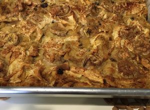 Una foto de Budín de pan sin lactosa, de manzana y banana 