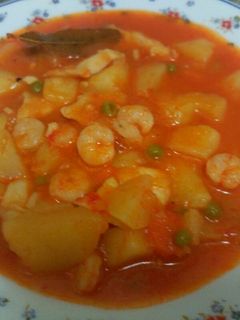 Una foto de Guiso de patatas Marinero, Thermomix