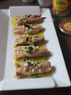 A picture of Andalusian Mackerel in Oil with Chopped Salad.