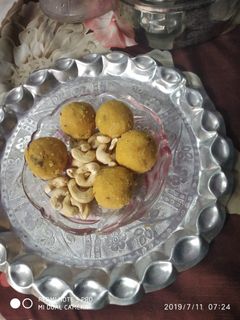 A picture of Moongdal Laddu.