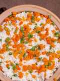 Rice with carrots and green peas