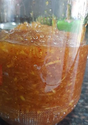 A picture of Instant Raw mango sweet pickle (chunda).