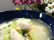A picture of squid soup