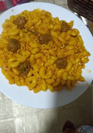 صورة لوصفة معكرونة باللحم المفروم(الكفتة)