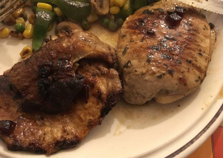 Pan-fried pork chops