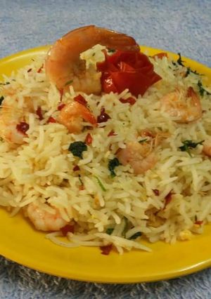 প্রন গার্লিক রাইস রেসিপির প্রধান ছবি