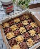 817. Fudgy Brownies topping Nutella with cheese