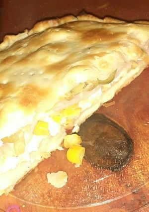 Una foto de Tarta jamón y queso express