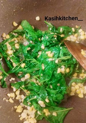 Foto resep Tumis bayam jagung simpel