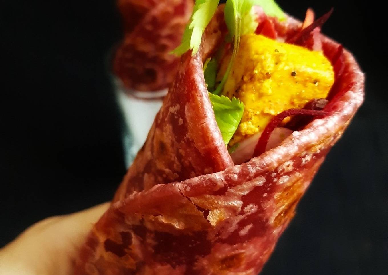 Beetroot Paneer Roll