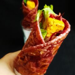 A picture of Beetroot Paneer Roll.