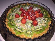 Una foto de pastel con harina de almendras