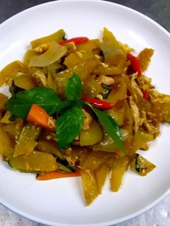 รูปของ ผัดฟักทองผักรวมใส่ไข่