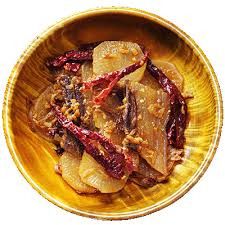 A picture of Phaksha Paa (pork with red chili) (Bhutan).