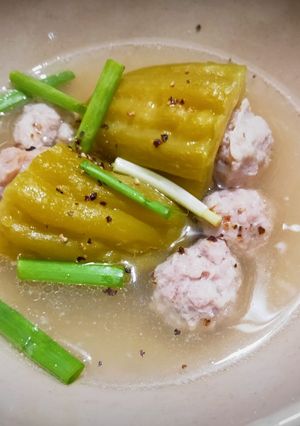 Hình của món Canh khổ qua nhồi thịt (có gì nấu đó).