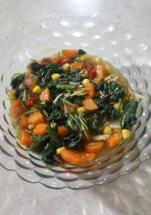 Foto resep 3. Tumis Bayam Warna-Warni Cah Teri #alaChefMimit 😋