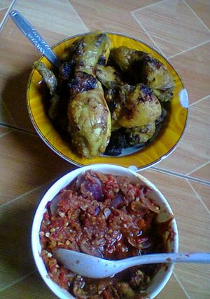 Foto resep Ayam bakar dan sambal terasi