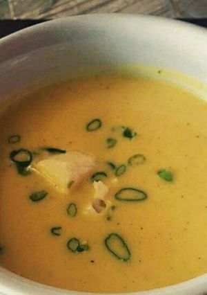Una foto de Crema de elote rostizado