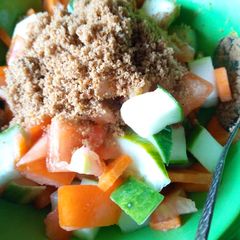 A picture of Cucumber tomatoes salad.