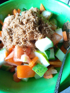 A picture of Cucumber tomatoes salad.
