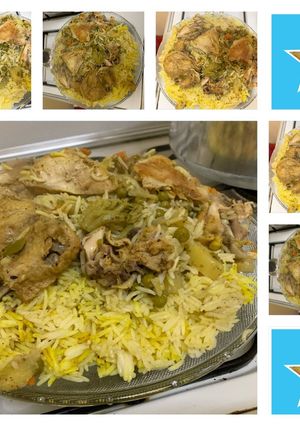 صورة لوصفة دجاج مضغوط مع رز 👌😍