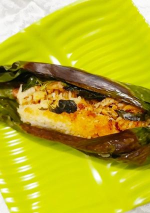 Foto resep Nasi Bakar campur2