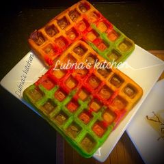 A picture of Rainbow Waffles 🌈.