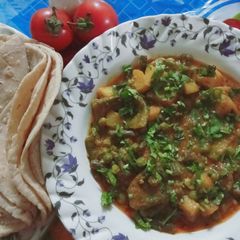 A picture of Flat beans and potato curry.
