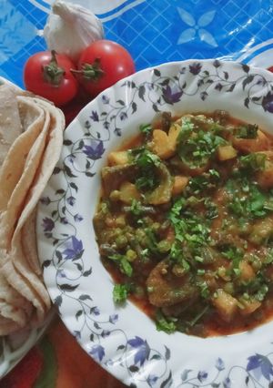 A picture of Flat beans and potato curry.