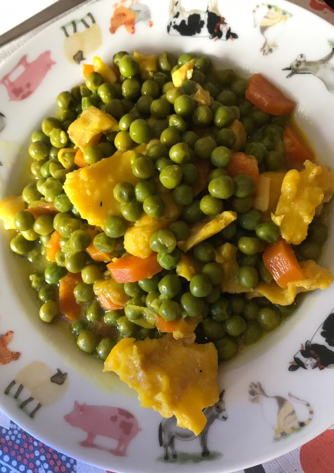 Una foto de Guisantes con merluza