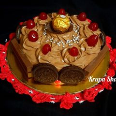 A picture of Chocolate decadent cake (no oven, no butter & no condensed milk).