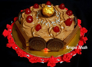 A picture of Chocolate decadent cake (no oven, no butter & no condensed milk).