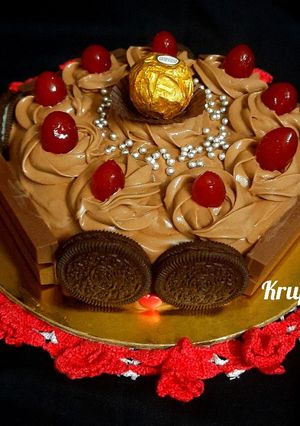 A picture of Chocolate decadent cake (no oven, no butter & no condensed milk).