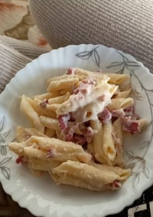 O poză a rețetei Pasta Carbonara.