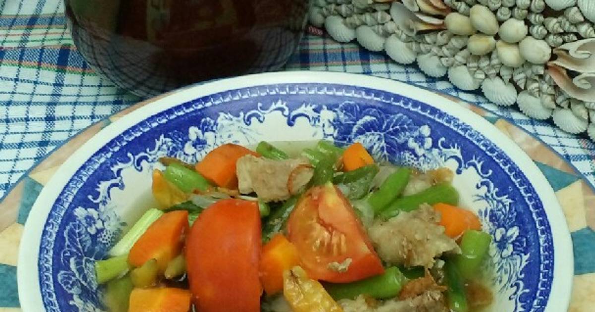 Resep Asem asem buncis wortel tetalan daging sapi (bumbu cemplung) oleh