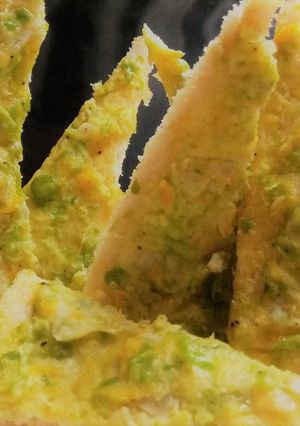 A picture of Vegetable & cheese toast.