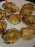 Ostras gratinadas con mixto de carne y marisco