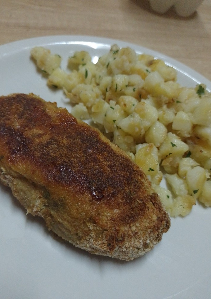 Una foto de Milanesas de berenjena rellena