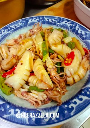 Foto resep Cumi basah cabe hijau