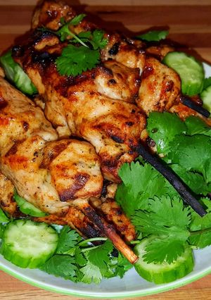 A picture of Mike's Grilled Skewered Asian Chicken Yakitori Appetizers.