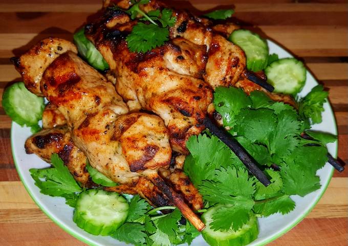 Simple Way to Prepare Super Quick Homemade Mike's Grilled Skewered Asian Chicken Yakitori Appetizers