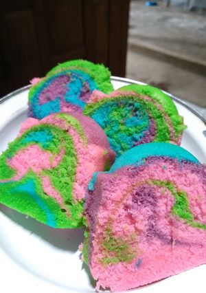 Foto resep Bolu kukus pelangi