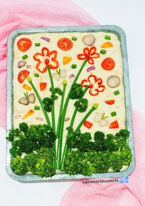 Foto resep Focaccia Flower Garden