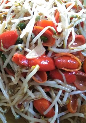 Foto resep Osengan Kulit Melinjo Sauce tiram