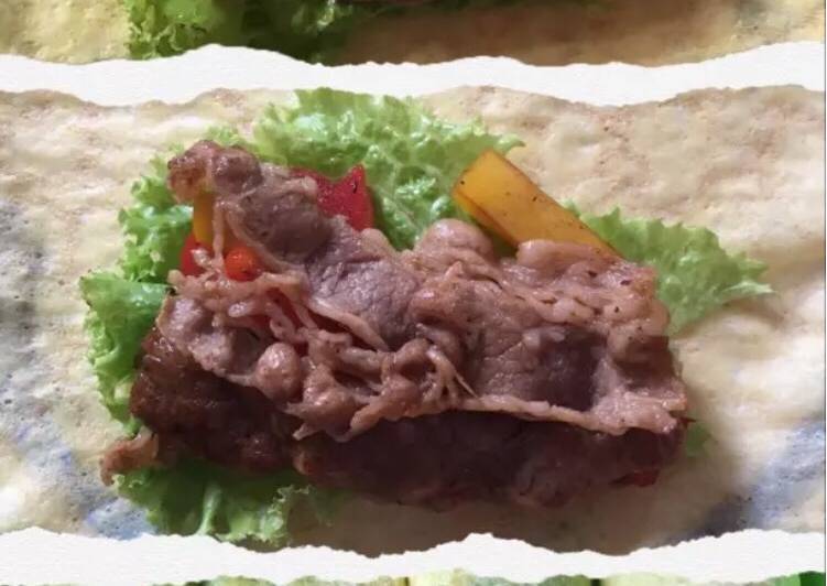 Healthy beef wrap for lunch