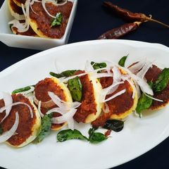 A picture of Tamil style fried eggs.