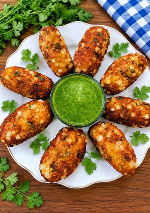 A picture of Sabudana potato rolls (fasting friendly) -Sago Rolls.