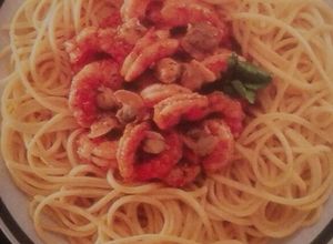 Una foto de Spaghetti con salsa de mariscos