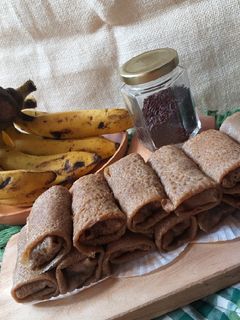 Foto resep 5. DADAR GULUNG PISANG COKLAT